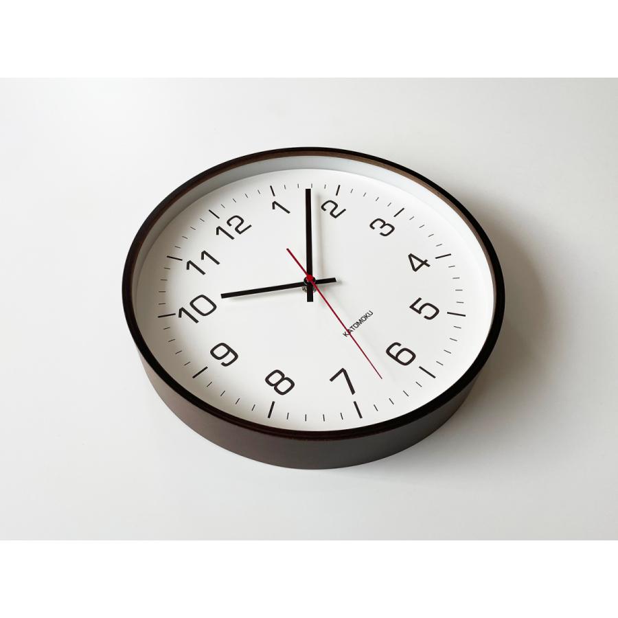 壁掛け時計 電波時計 KATOMOKU plywood clock 4 L ブラウン km-61BRRC 連続秒針 名入れ対応品 静音 静か ...