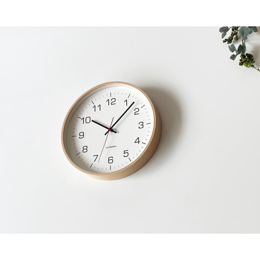 壁掛け時計 KATOMOKU plywood clock 4 L ナチュラル km-61NS SKP   連続秒針 名入れ対応品｜kamoku｜03