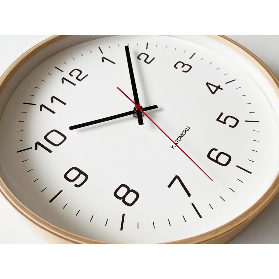 壁掛け時計 KATOMOKU plywood clock 4 L ナチュラル km-61NS SKP   連続秒針 名入れ対応品｜kamoku｜07