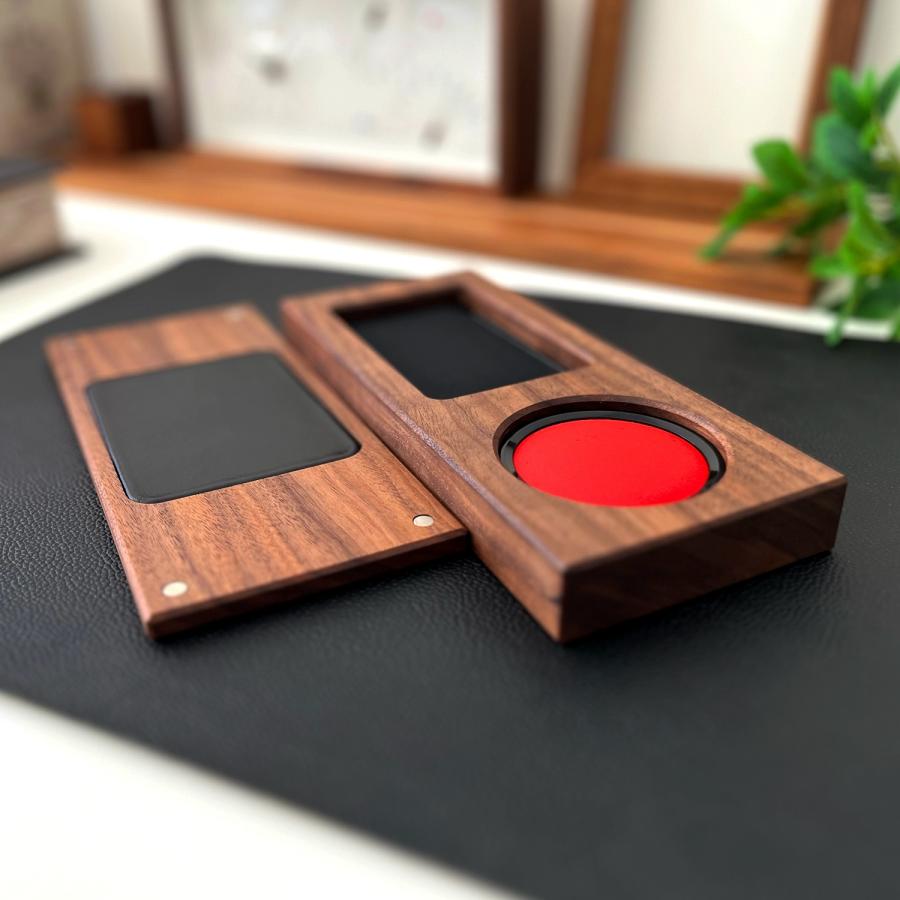 KATOMOKU セットケース 朱肉・スタンプ・捺印マット km-62WA