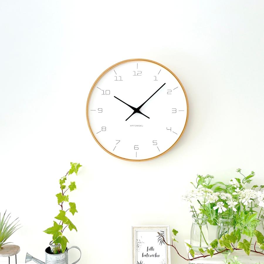 壁掛け時計 電波時計 KATOMOKU plywood clock 7 ナチュラル km-71NARC