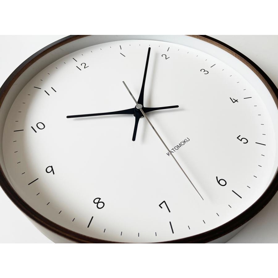 電波時計 壁掛け時計 KATOMOKU plyfwood clock 12 ブラウン km-80BRRC 連続秒針 名入れ対応品 静音 静か ...