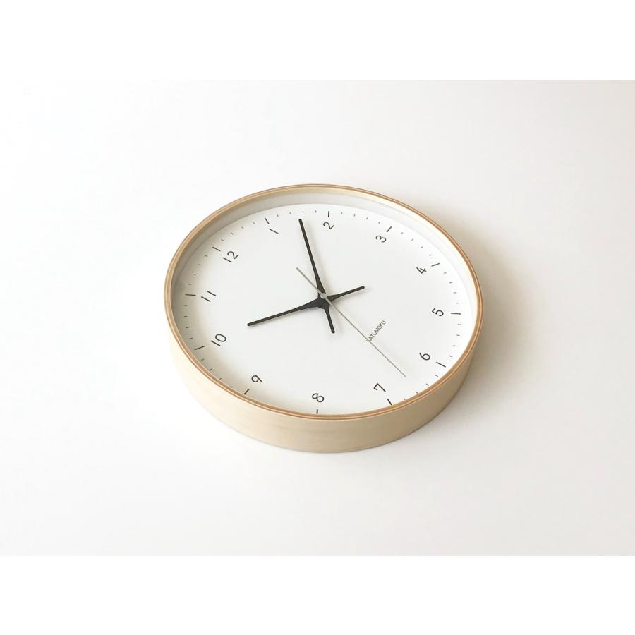壁掛け時計 KATOMOKU plywood clock 12 ナチュラル km-80N 連続秒針 名入れ対応品｜kamoku｜06