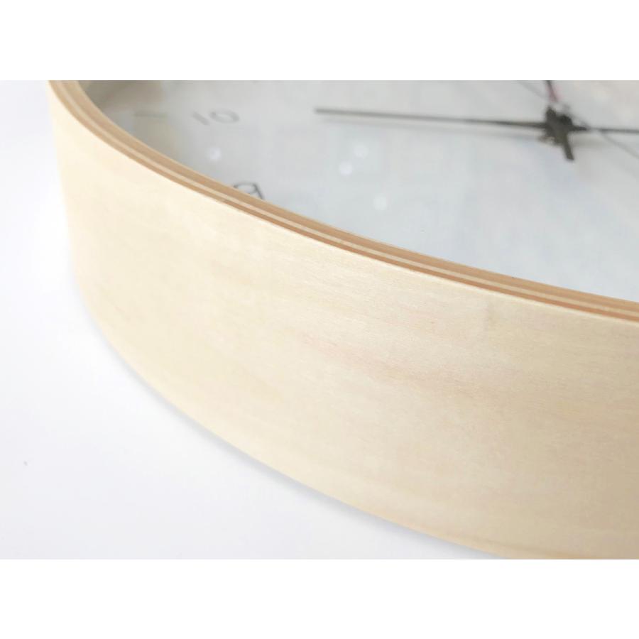 壁掛け時計 電波時計 KATOMOKU plywood clock 12 SKP ナチュラル km-80NRCS SKP電波時計 連続秒針 名入れ対応品｜kamoku｜06