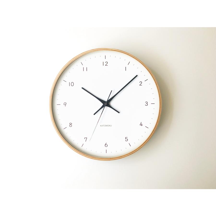壁掛け時計 KATOMOKU plywood clock 12 ナチュラル km-80NS SKP 連続秒針 名入れ対応品｜kamoku｜07