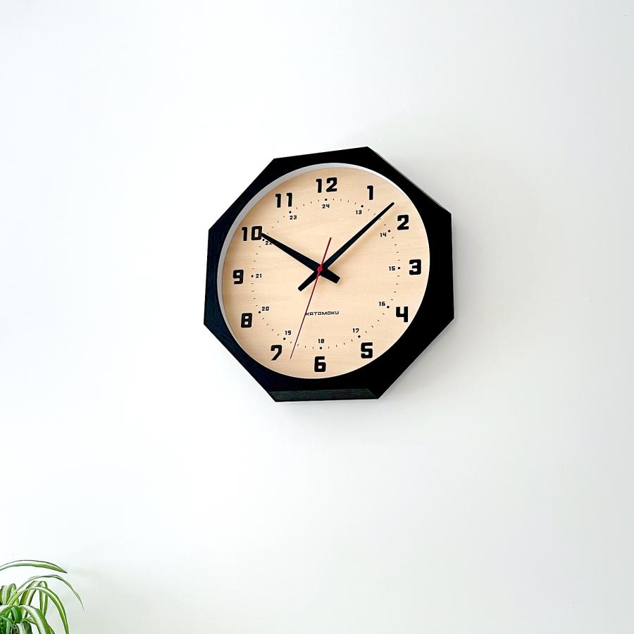 壁掛け時計 KATOMOKU muku clock 8 八角形 シナ文字盤 km-81-8 連続