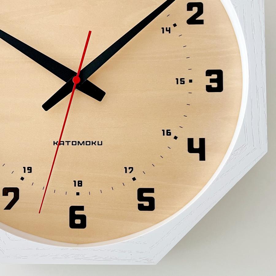 壁掛け時計 KATOMOKU muku clock 8 八角形 シナ文字盤 km-81-8 連続