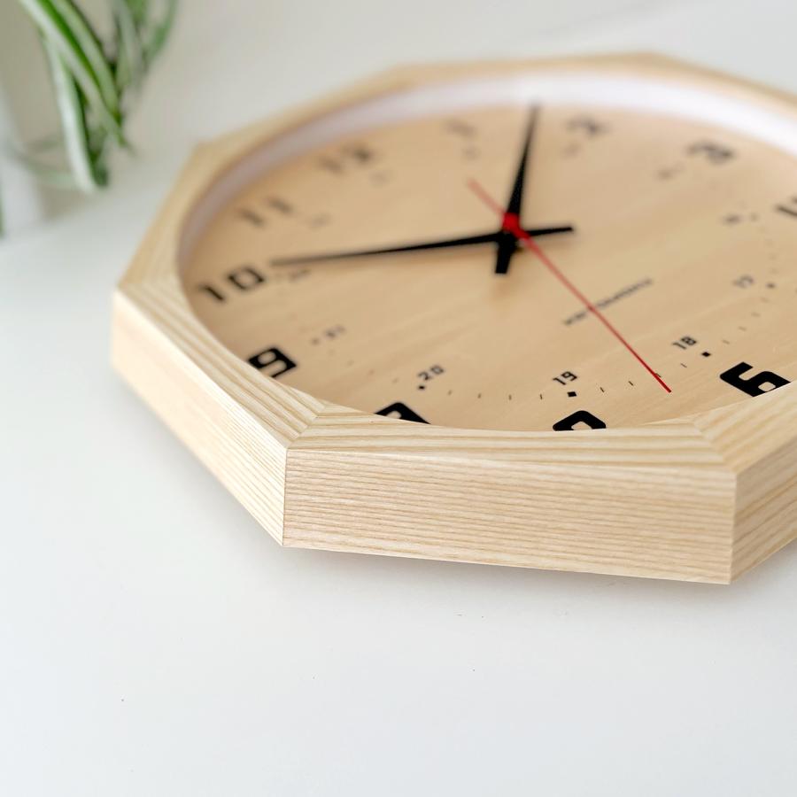 壁掛け時計 KATOMOKU muku clock 8 八角形 シナ文字盤 km-81-8 連続