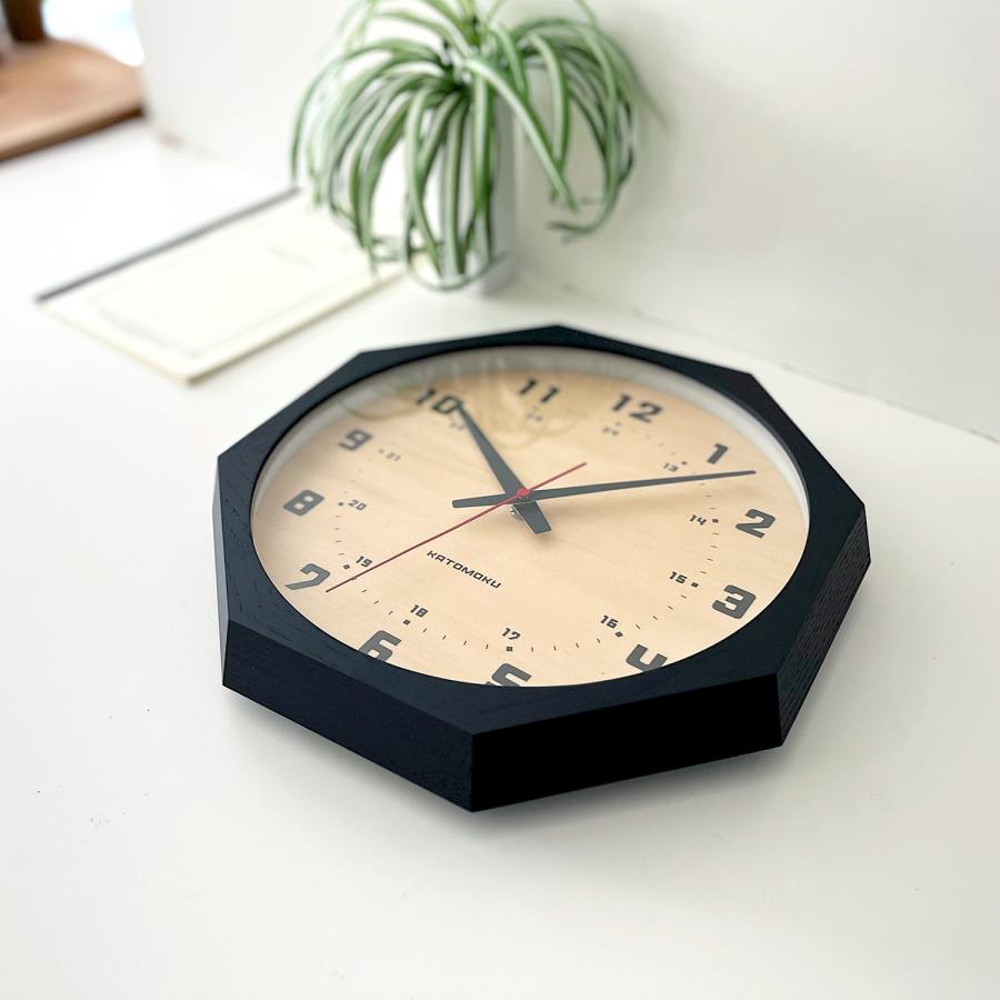 壁掛け時計 電波時計 KATOMOKU muku clock 8 八角形 km-81RCS8 SKP電波