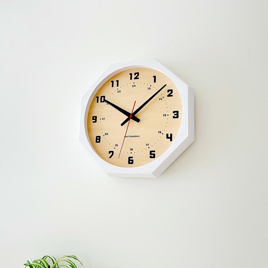 壁掛け時計 電波時計 KATOMOKU muku clock 8 八角形 km-81RCS8 SKP電波