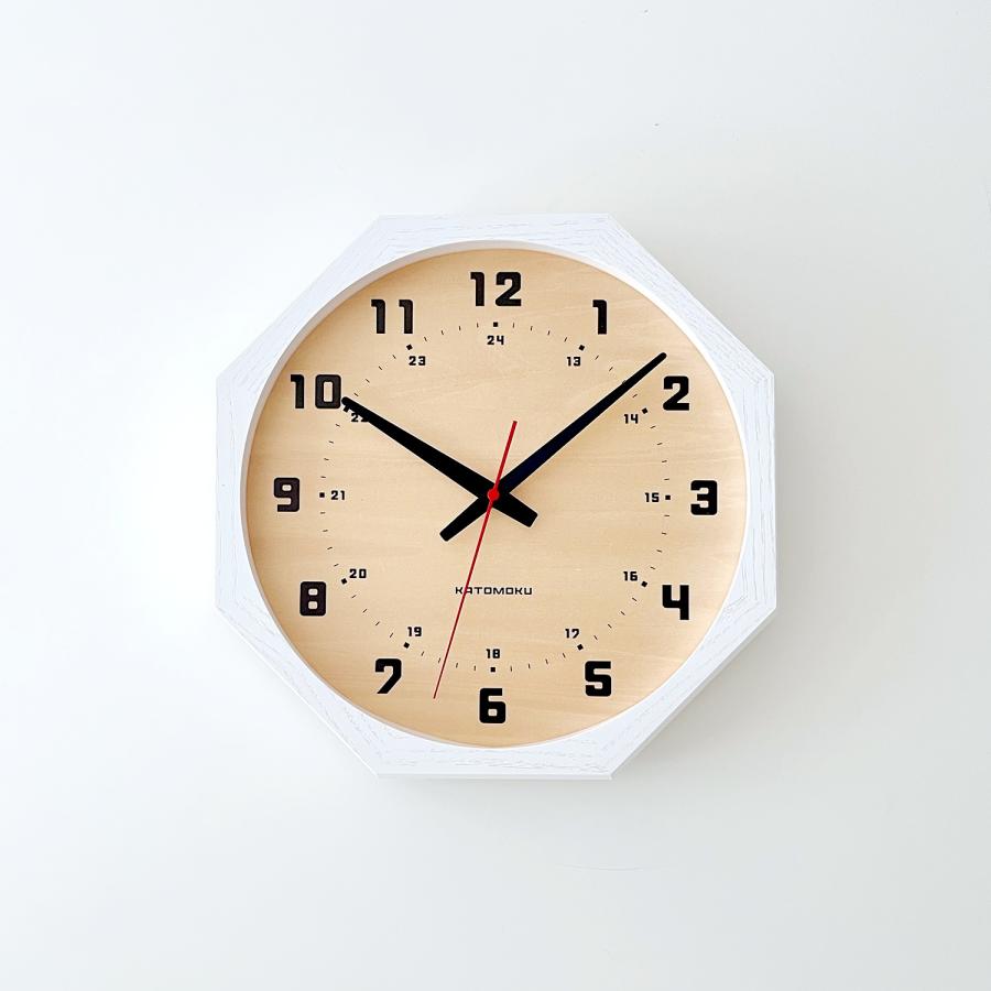 壁掛け時計 電波時計 KATOMOKU muku clock 8 八角形 km-81RCS8 SKP電波