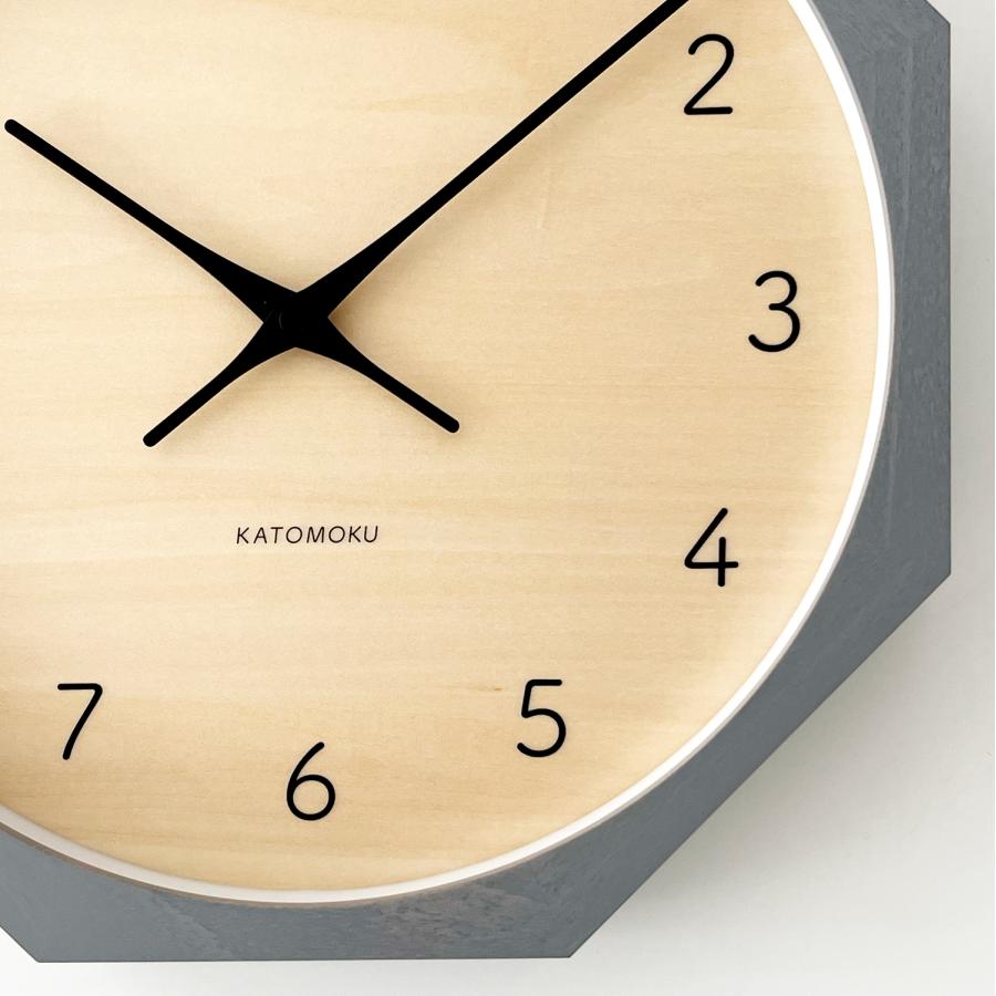 壁掛け時計 KATOMOKU muku clock 7 八角形 シナ文字盤 km-83-8 連続