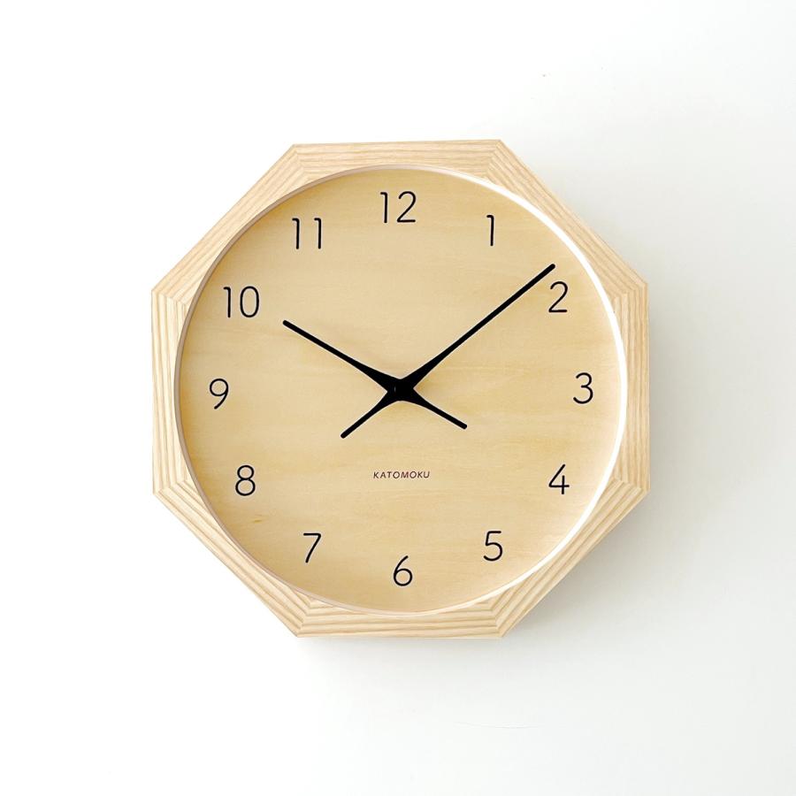 KATOMOKU Muku Clock 7 km-83NARCS掛け時計連続秒針 壁掛け時計 KATOMOKU muku clock 7 八角形 シナ文字盤 km-83-8 連続