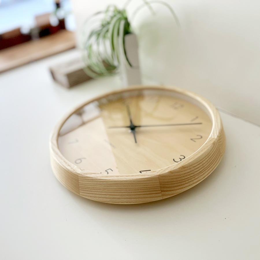 壁掛け時計 電波時計 KATOMOKU muku lock 7 シナ文字盤 km-83NARC 連続