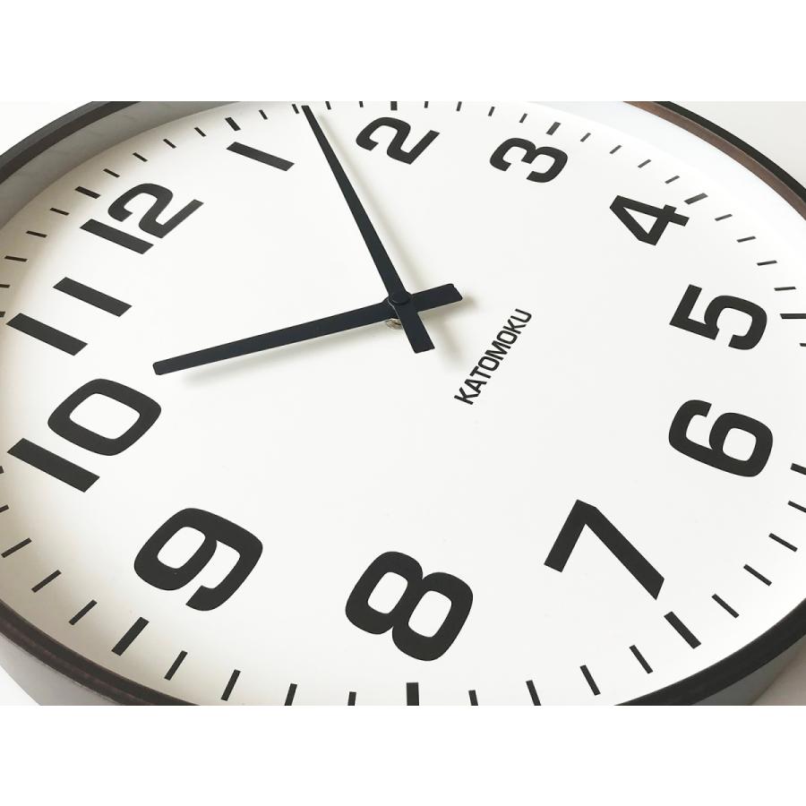 壁掛け時計 電波時計 KATOMOKU plywood clock 15 ブラウン km-92BRC 連続秒針 名入れ対応品 大きい｜kamoku｜07