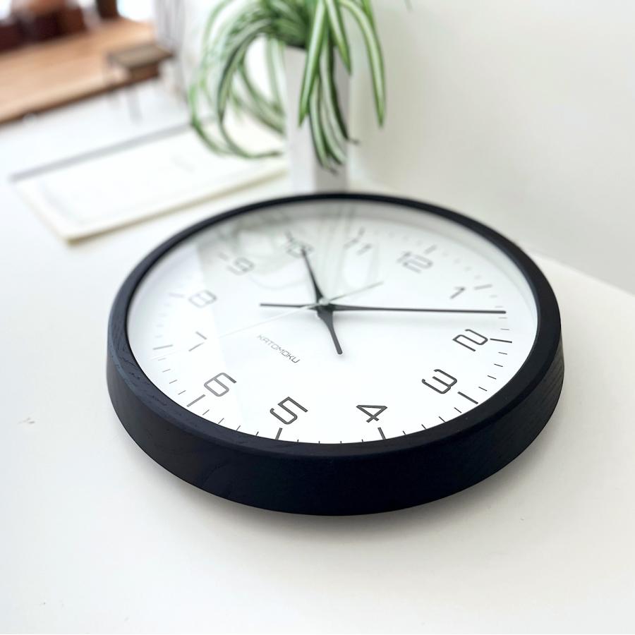 壁掛け時計 電波時計 KATOMOKU muku clock 11 ブラック km-94BKRC 連続秒針 名入れ対応品 静音 静か おしゃれ ...