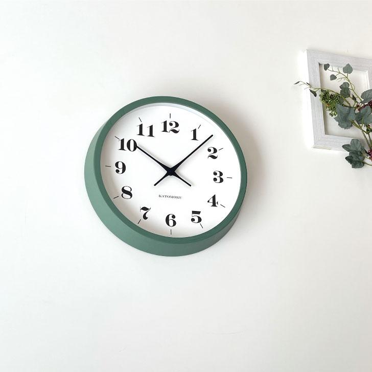 壁掛け時計 電波時計 KATOMOKU muku clock 12 グリーン km-97GRRC 連続