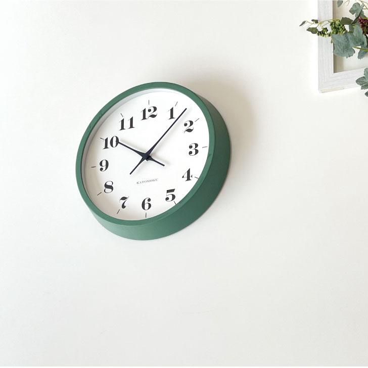 壁掛け時計 電波時計 KATOMOKU muku clock 12 グリーン km-97GRRC 連続