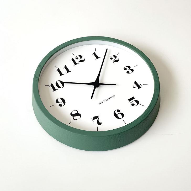 壁掛け時計 電波時計 KATOMOKU muku clock 12 グリーン km-97GRRC 連続
