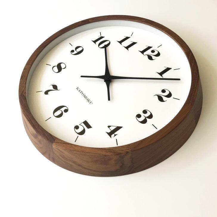 壁掛け時計 電波時計 KATOMOKU muku clock 12 ウォールナット km