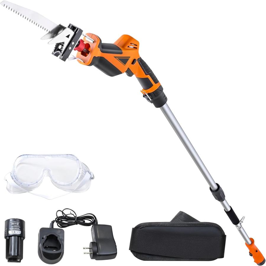 山善 10.8V 充電式 高枝ガーデンポールソー 高さ3段階調整 日本