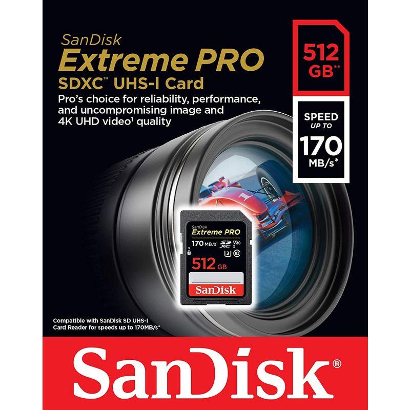 SanDisk　サンディスク　Extreme　カード　Pro　超高速U3　512GB　Class10　UHS-I　V30　SDXC　4K対応