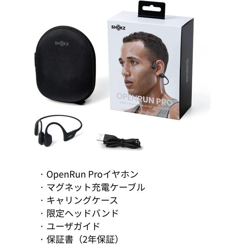 豪華で新しい Shokz OpenRun Pro 骨伝導イヤホン 最新骨伝導技術 低音再生強化急速充電 DSPノイズキャンセリング・マイク 10時間の音楽