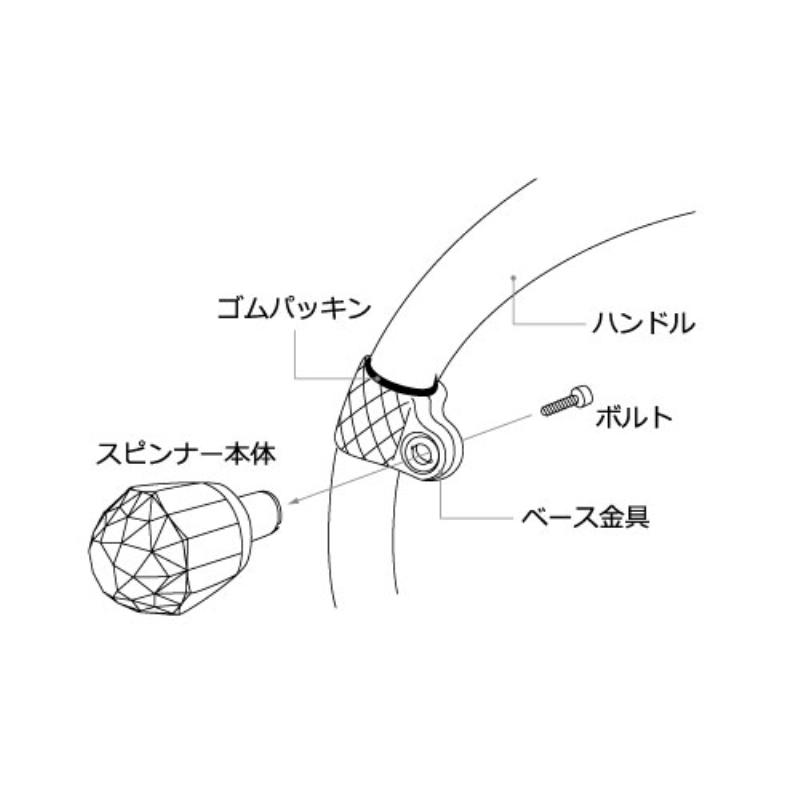 雅 ストリームスピンナー スモークブルー|MI-SPST-BL|トラック用品 カー用品 トラック 自動車 ハンドルスピンナー スピンナー 旋回ノブ 切り返し 操作補助｜kamotudonet｜02