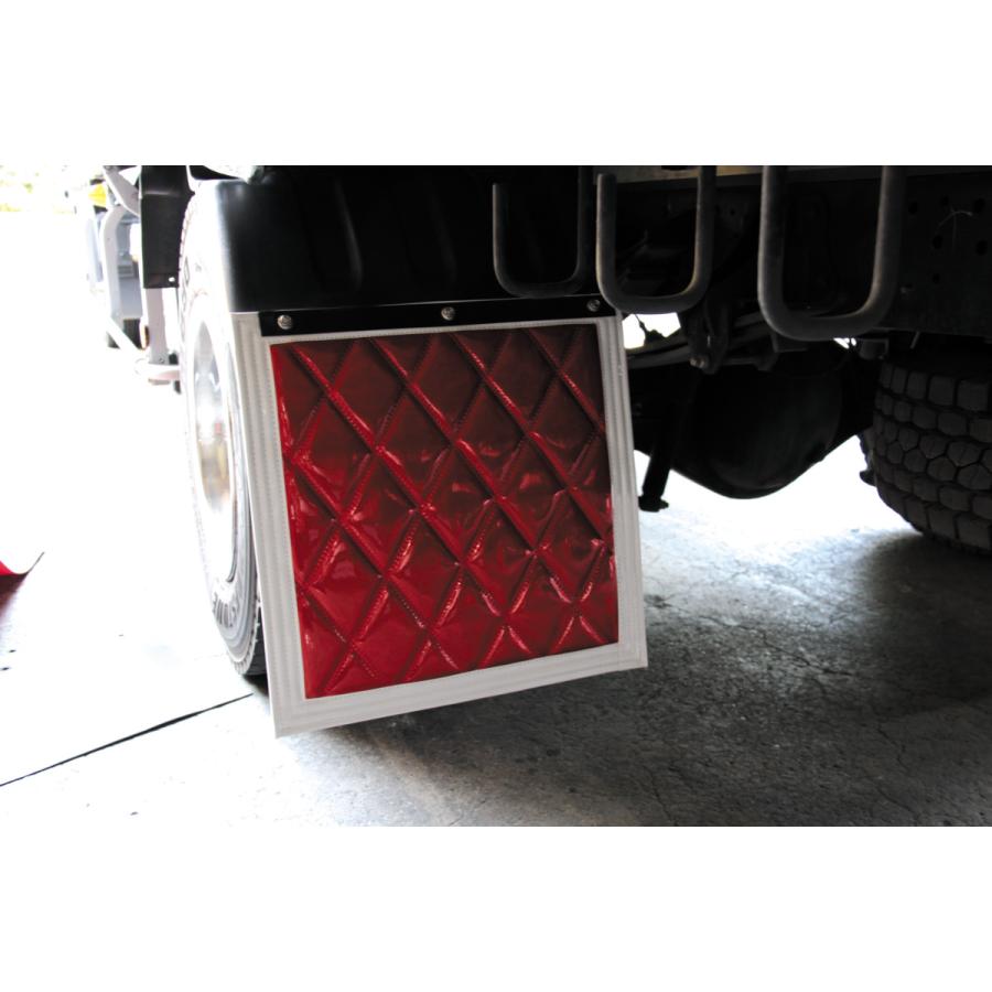 Jet アカ きら角型泥除け フチシロ