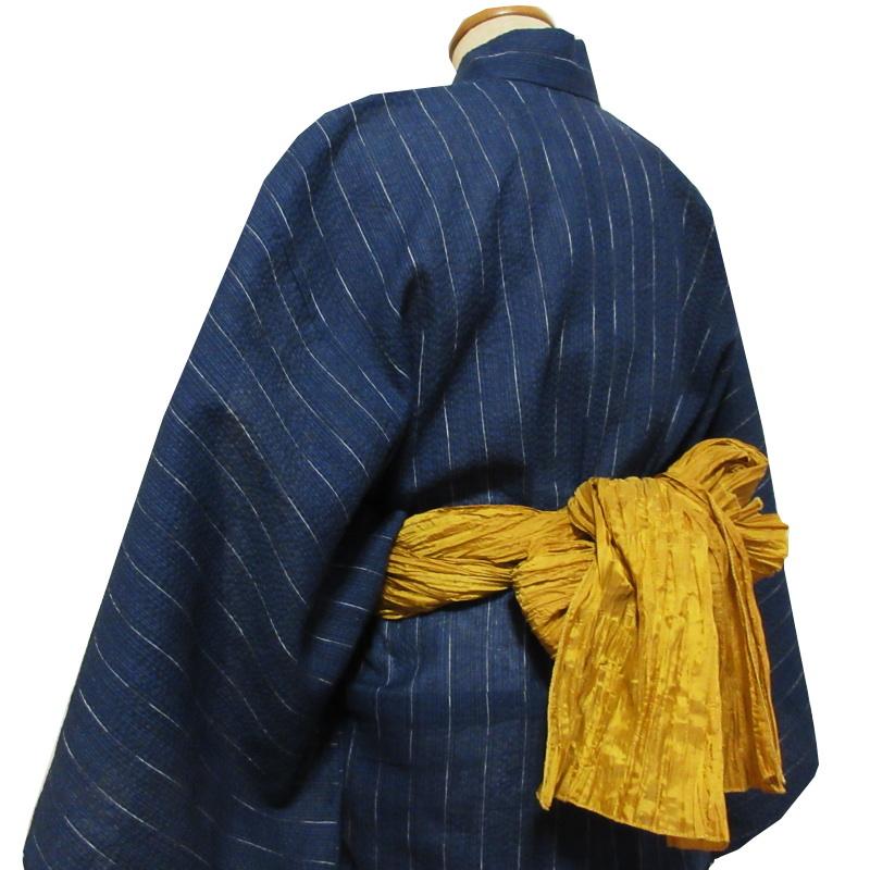 しわ多め 重目 化繊 紳士 メンズ しわ兵児帯 4m 伝統色 12色からお選び