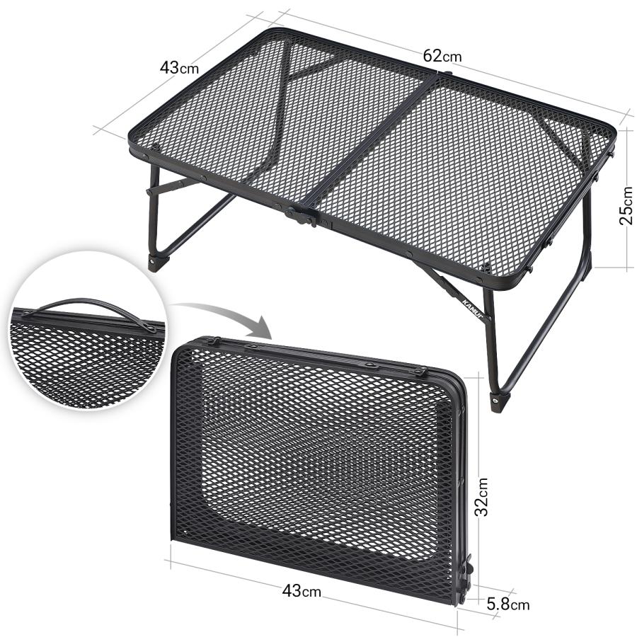 フィールド ラック メッシュ グラウンド テーブル 軽量 折りたたみ式 コンパクト 積み重ね可能 キャンプ アウトドア ピクニック 野外 などに最適 |  | 01