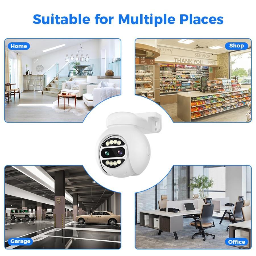 防犯カメラ 家庭用 屋外 2眼防犯カメラ2台 AI検知 wifi 防水防塵 双方