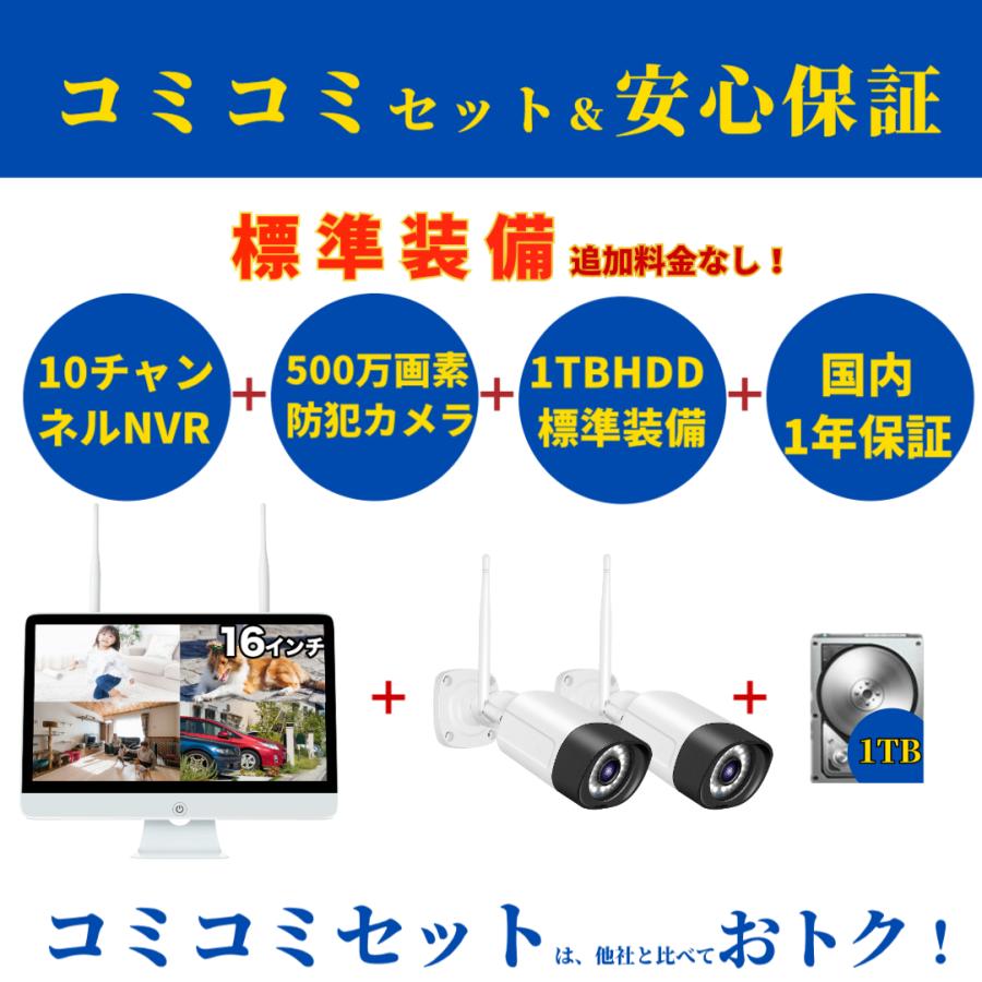 防犯カメラ ワイヤレス 屋外 モニター付き 暗視機能 家庭用 2台セット 音声 楽天市場】【3000円OFFクーポンあり！】防犯カメラ 2台セット