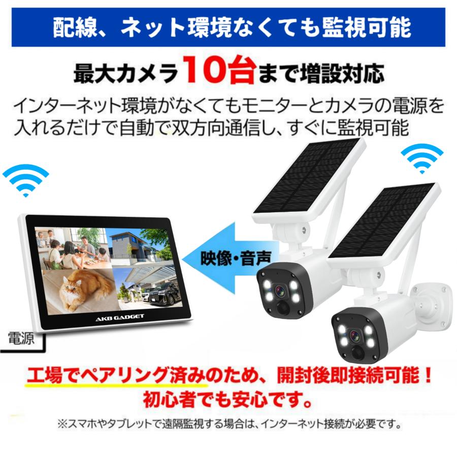 ArcOWL 防犯カメラ ソーラー 屋外 家庭 用 工事不要 電源不要 完全無線