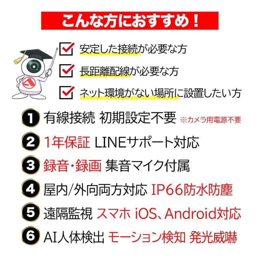 防犯カメラ 屋外 セット 家庭用 有線 poe給電 監視カメラ PTZ