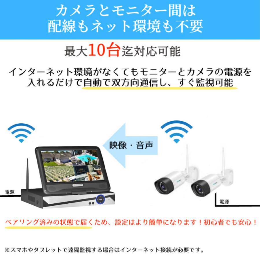 防犯カメラ 屋外 セット 家庭用 ワイヤレス wifi モニター付き 防犯カメラ 屋外 セット 家庭用 ワイヤレス wifi モニター付き