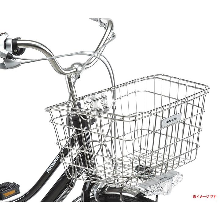 Panasonic 電動アシスト自転車 前バスケット付き Panasonic（パナソニック） ステンレスバスケット NSCB218 自転車前
