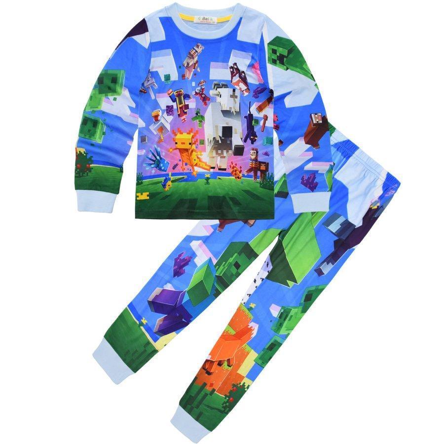 パジャマ 上下セット マイクラ クリーパー ジャージ 総柄 モザイク 