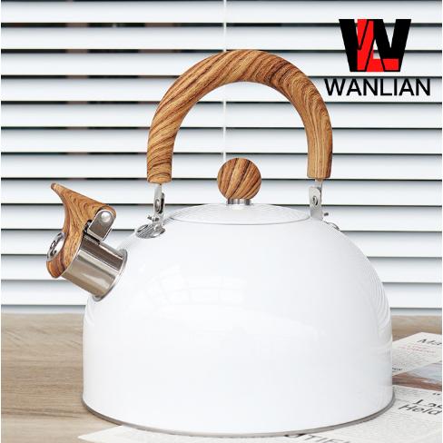 大特価】笛吹きケトル湯沸かし器やかん木製ハンドル3Lケトル台所用品