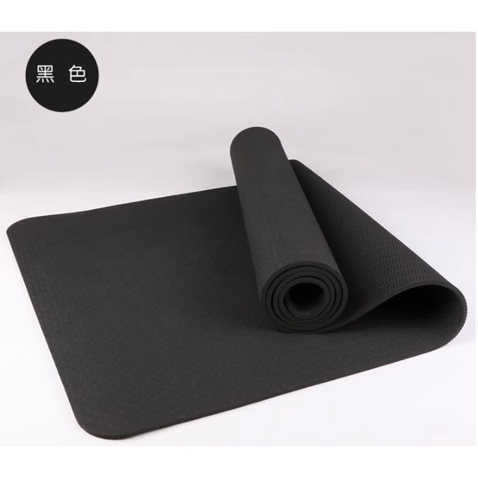 エクササイズマット 花びら型 ブラック ヨガマット 8mm 高級 TPE 素材 無臭 滑りにくい トレーニングマット
