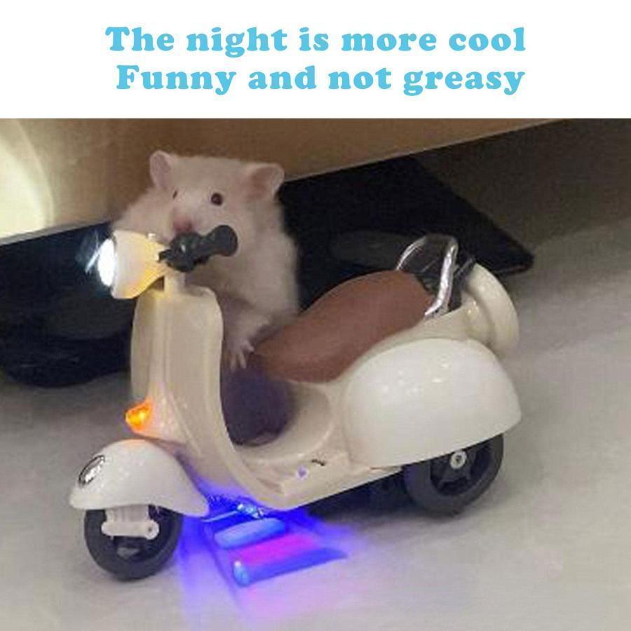 ハムスター のおもちゃ 原付 tiktok 電動バイク デスク バイク 装飾品 ライトと音楽付き 360°回転 オートバイのおもちゃ ウサギ｜kan-st｜06