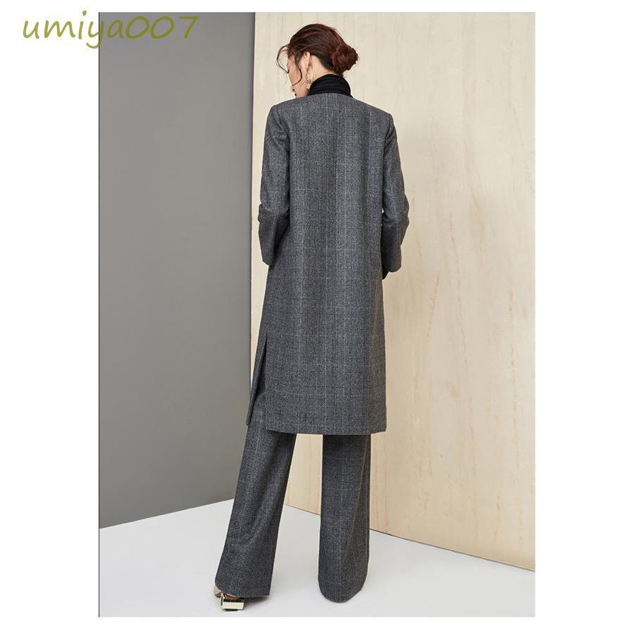 大特価】スーツセット レディース パンツセット 事務服 チェック柄