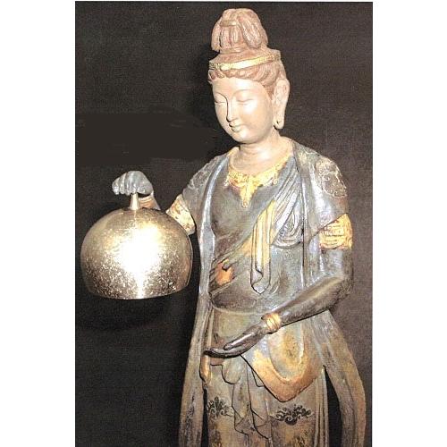 仏像 おりんを持つ 音声菩薩（おんじょうぼさつ）蝋型青銅製 喜多敏勝