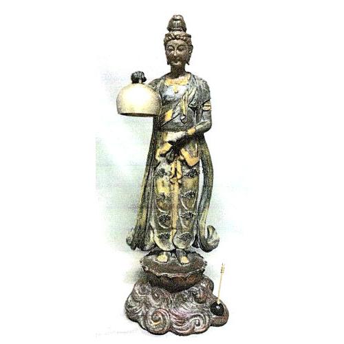 仏像 おりんを持つ 音声菩薩（おんじょうぼさつ）蝋型青銅製 喜多敏勝