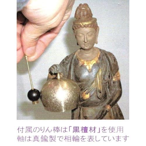 仏像　おりんを持つ　音声菩薩（おんじょうぼさつ）蝋型青銅製　喜多敏勝原型　高さ37×幅13.5×奥行11.5cm_3