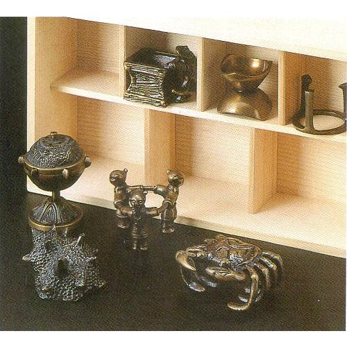 茶道具　蓋置七点セット　青銅製　桐箱入　箱：高さ15.4×幅29×奥行8cm　o84-05