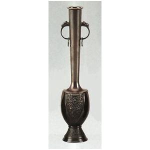 茶道具　花入れ　青海波カン付　銅製・腰黒　高さ26.5×径6cm　ta123-52