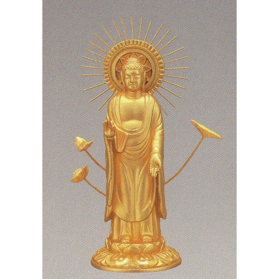 阿弥陀如来御東 本金メッキ 仏像セット 【公式通販】