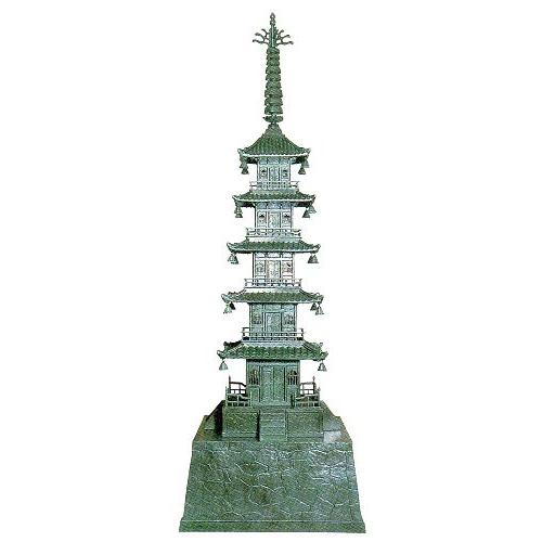 庭置物　五重の塔　般若純一郎作　銅製　15号　高さ約42cm　t56-10