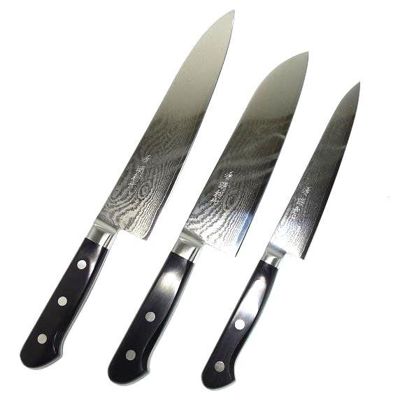 源明利 VG10ダマスカス（ペティ150mm・三徳180mm・牛刀210mm）包丁3本セット